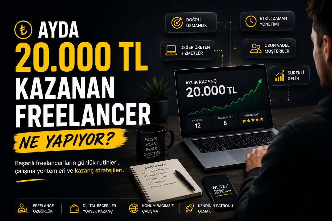 Ayda 20.000 TL Kazanan Freelancer Ne Yapıyor? (Yapay Zeka Olmadan Olmaz)